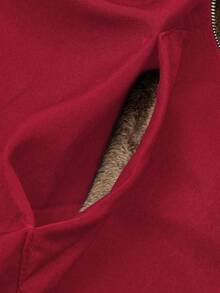 GlowEve Regular-Fit Solid Color Thermal Lined Hooded Jacket, Casual For Autumn/Winter Thermal - Red - View 6