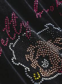 Betty Boop | ROMWE Y2K 水钻撞色宽松超低腰女式裤子