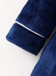 Young Boy Plush Dachshund Embroidered Long Sleeve Soft Fleece Robe Toddler Robe Kids Robe Girls Robe  Toddler Bathrobe Kids Nave Robe Toddler Fleece Robe Plush Robe Toddler Winter Pajamas 4Y-7Y - Royal Blue - View 5