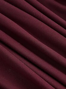 SHEIN MOD Váy dài ngang gối màu đỏ tía dành cho nữ - Màu Đỏ Sâu - Xem 4