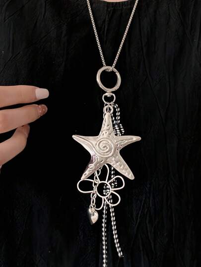 Fairycore Cadena de pantalones con diseño de estrella Y2K, Accesorio de bolso con diseño de estrella minimalista, Accesorios de llavero