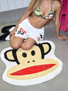 Paul Frank X ROMWE Cartoon Pattern Thick Faux Wool Retro Girl Graphic Decorative Blanket - Multicolor - View 3