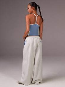 Athîral 女式简约撞色修身短款工字背心，夏季 - 藍色 - 查看 2