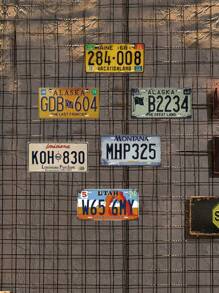1pc 6x12inch Metal Tin Sign, Vintage American License Plate, Car Licenses Plate, Vintage Plaque Decor, Wall Art, Home Decor, Bar Decor, Room Wall Decor, House Art Decor, Garage Decor, Restaurant Decor, Perfect Gift - Multicolor - View 3