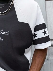 PAVTROS Áo thun nam in hình ngôi sao phối màu thời trang, quà tặng bạn trai chồng theo phong cách Rapper dạo phố thường ngày - Nhiều màu - Xem 7