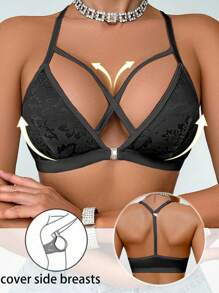 SHEIN 1pc Front Closure Wireless Bra For Women