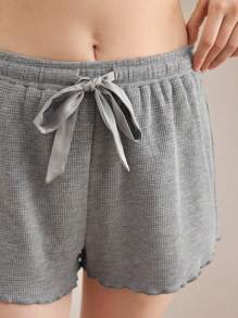 Ocili Waffle Knit Soft Comfortable Ruffled Hem Women Lounge Pants