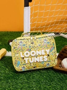 LOONEY TUNES X SHEIN Damen Buchstaben & Cartoon Muster gelbe modische Handtasche