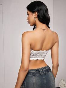 SuitURBody Sujetador lencero sexy con encaje floral - Blanco - Ver 2