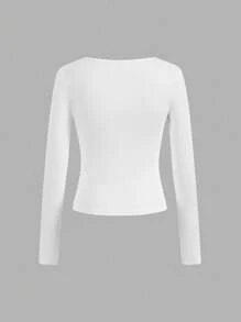 SHEIN CURVE+ Bộ 3 áo thun nữ size lớn, thường ngày, phù hợp cho mùa xuân và mùa thu - Nhiều màu - Xem 5
