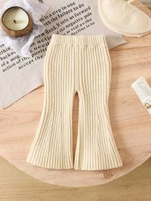 SHEIN Baby Girl Solid Color Flared Ribbed Knit Pants Toddler Flare Pants Baby Bell Bottoms Toddler Girl Pants Ribbed Flare Pants Baby Ribbed Pants Toddler Bell Bottoms Toddler Knit Pants Baby Girl Flare Pants Toddler Ribbed Pants Knitted Flare Pants Fall Winter Fall Baby Winter Dress Knit Baby Girl Clothes