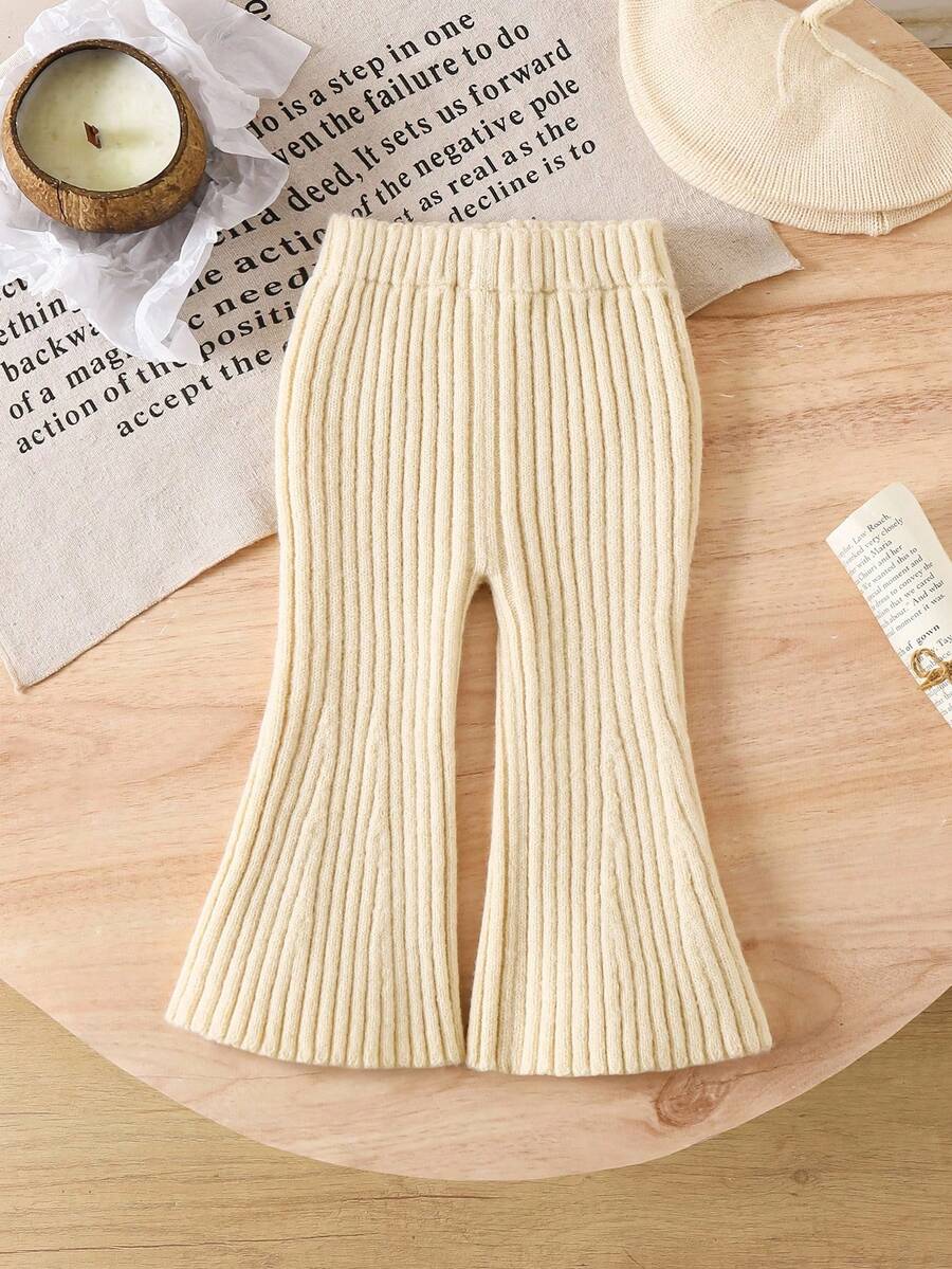 SHEIN Baby Girl Solid Color Flared Ribbed Knit Pants Toddler Flare Pants Baby Bell Bottoms Toddler Girl Pants Ribbed Flare Pants Baby Ribbed Pants Toddler Bell Bottoms Toddler Knit Pants Baby Girl Flare Pants Toddler Ribbed Pants Knitted Flare Pants Fall Winter Fall Baby Winter Dress Knit Baby Girl Clothes