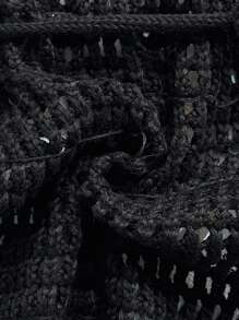 Soleia Sexy V-Ausschnitt Träger-Camisole mit rückenfreiem Bindebund und Fake-Schuppen-Dekor für Frauen, geeignet für Urlaub, Date, Nachmittagstee, Reise, Musikfestival, Boho-Stil, Küste, Strand, Sommer - Schwarz - Übersicht 9