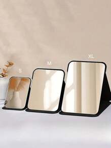 1 buc Oglindă de machiaj simplă pentru baie, Oglindă portabilă pentru birou, Oglindă cu suport pentru birou, Oglindă cosmetică portabilă, Oglindă de masă reglabilă, Oglindă pentru masă de toaletă pentru cămin studențesc, Decorațiune pentru casă, Decorațiune pentru cameră, Accesoriu de baie Decor pentru baie Organizator de machiaj de vară Accesorii de baie Înapoi la școală