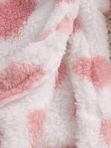 SHEIN 两件装女婴长袖连体衣，开裆立领设计，爱心波点印花，保暖内衬，防风，舒适柔软，休闲宽松弹力款，适合秋冬季节穿着。 - 粉色 - 查看 8