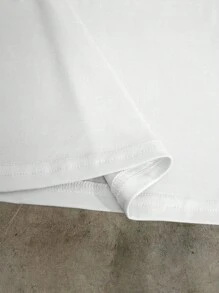 INAWLY Plus Size Women Social Media Kills Romance Slogan Printed Round Neck T-Shirt - White - View 5