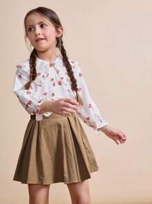 Maija Kids Maija Kids 年轻女孩休闲纯色百褶裙 - 彩色 - 查看 4