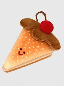 ROMWE Kawaii 可爱又有趣的巧克力蛋糕形状钥匙扣配件、包包挂件 - 摩卡棕 - 查看 4