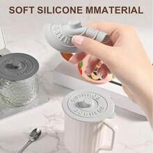 1pc Silicone Cup Lids - Universal Dustproof Cup Covers For Mugs, Tea Cups, Glasses - Nordic Style Grey, Yellow, Black, White And Etc. - For Office & Home Use - Perfect Gift For Family, Colleagues, Friends