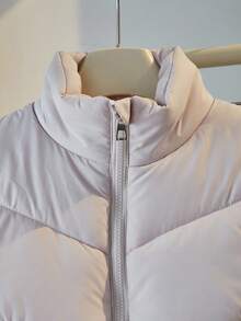 Sparklyn 女童绗缝背心，带拉链和口袋，适合外出、度假和返校穿着，秋冬季节。 - 杏色 - 查看 5