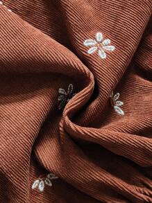 Vintaside Kids Babygirl 女婴春秋款花领长袖优雅时尚连衣裙，适合外出、露营或家庭聚会等日常穿着 - 棕色 - 查看 5