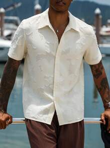 Manfinity Homme 男士休闲纽扣短袖衬衫，夏季