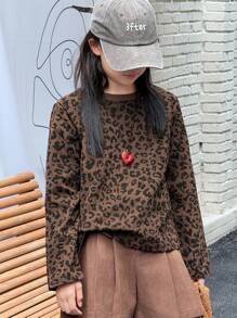 Dazy Kids 青少年女孩T恤，秋装 - 棕色 - 查看 4