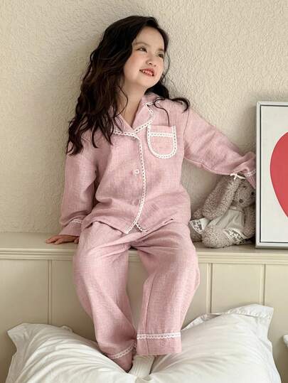 DAZY 女童秋季服装，女童长袖裤套装，家居服