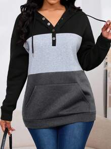 INAWLY 撞色连帽休闲卫衣，长袖上衣，毕业季、返校季、毕业季、教师节女款，返校季套头衫，秋季卫衣 - 彩色 - 查看 4