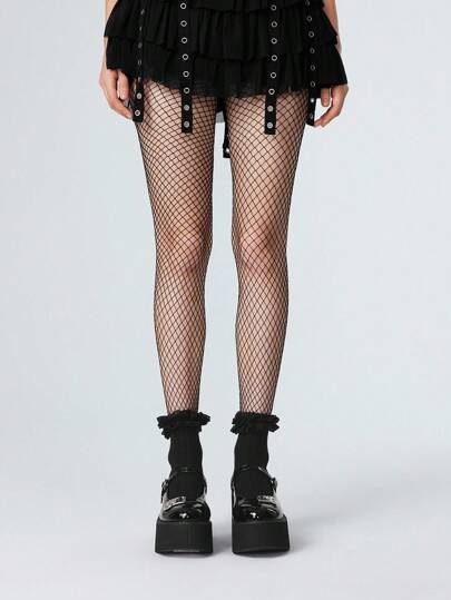 Goth Women's Platform Mary Jane Shoes, Gothic Punk Style Round Star Buckle Decor, Fashion Casual Suitable For Stage Performance, Wedge Heels