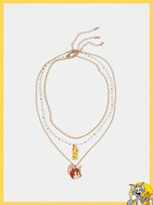 TOM & JERRY X SHEIN Cute Cartoon Mouse Pendant Necklace