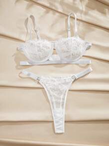 Charlaine Lace Underwire Lingerie Set Bridallingerie - White - View 5