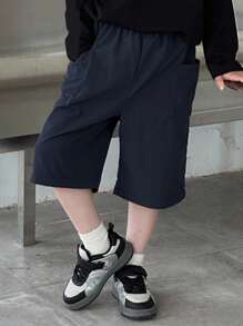 Dazy Kids Pantalones de otoño para niños preadolescentes - Azul Marino - Ver 5