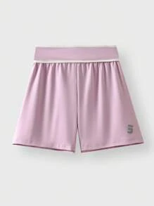 JNSQ Tween Girls Back To School Outdoor Sports Loose Shorts, Children's Elastic Waist 3M Reflective Patchwork Contrast Color Professional Outdoor Sports Shorts - Pink - View 7