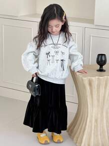 Dazy Kids 女童圆领针织印花卫衣，秋季服装