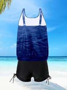 Swim Lushoire 新款女士坦基尼泳衣套装，海滩度假风格，修身又显身材