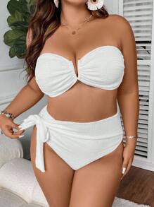 Swim SXY 大码纯色比基尼套装