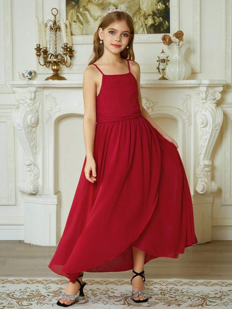 Girls' Elegant Sleeveless Dress, Fashionable And Stylish For Tween Girl In Fall