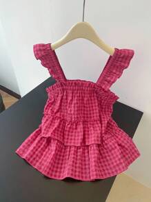 INAWLY Women's Casual Plaid Sleeveless Top, Summer