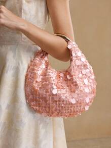 MOTF PREMIUM Bolso naranja con lentejuelas elegante para fiesta - Naranja - Ver 5