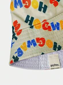 HARRY POTTER X SHEIN Fashionable Casual Letter Pattern Reversible Bucket Hat - White - View 5