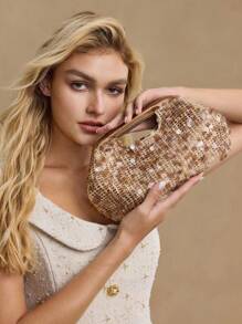 MOTF PREMIUM VÍ DA PU SEQUIN - Cà phê - Xem 8