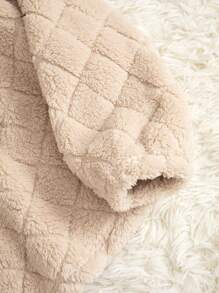 CoupledUp Women's Solid Color Drop Shoulder Cozy Homewear Lounge Top, For Fall Winter, Fluffy - Apricot - View 6