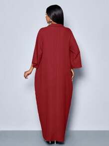 SOLERSUN Vestido Longo Feminino da SOLERSUN com Decote em V, Mangas Morcego Soltas e Sem Cinto, para Férias