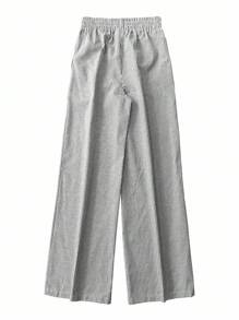 Rusticease Women's Casual Everyday Versatile Commute Striped Print Elastic Waist Loose Wide Leg Pants Striped Pants Elastic Waist Pants Linen Pants Pinstripe Pants Straight Leg Pants,Fall