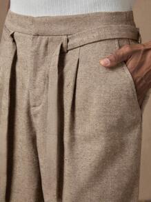 AKNOTIC 男士棕色梭织休闲宽松纯色松紧腰短裤，适合夏季、度假、日常搭配、聚会、情侣、男士礼物 - 深灰色 - 查看 3