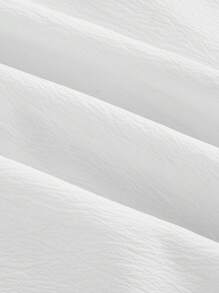 SHEIN MOD 大码露肩米色褶饰连衣裙，优雅适合各种场合 - 白色 - 查看 4