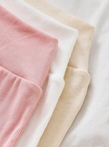 SHEIN 6pcs Newborn Solid Color Long Sleeve Top And Pants Set, Fashionable For Summer Fall Winter