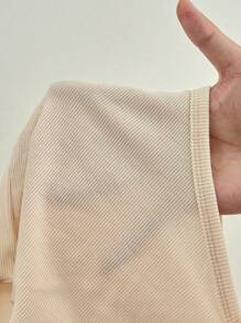 SHEIN 6pcs Newborn Solid Color Long Sleeve Top And Pants Set, Fashionable For Summer Fall Winter