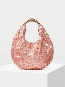 MOTF PREMIUM Bolso naranja con lentejuelas elegante para fiesta - Naranja - Ver 2